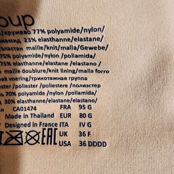 Chantelle Norah Chic Underwire Bra Nude Rose 36DDDD - Picture 9 of 9